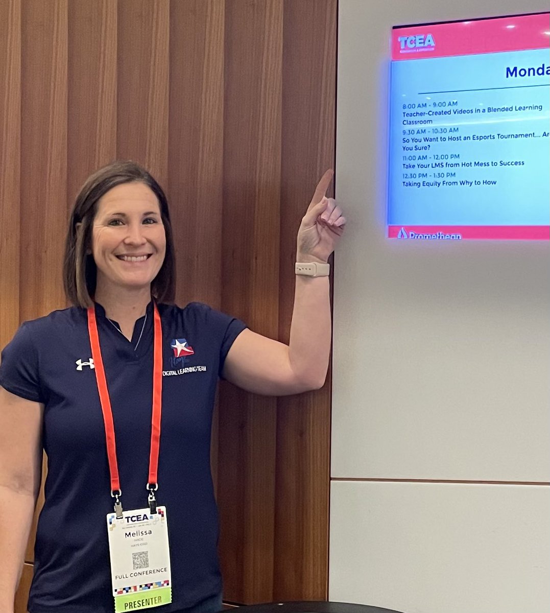 IvicicMelissa's tweet photo. This morning I went out of my comfort zone and presented some professional learning to educators across the state at the annual TCEA conference. I am grateful for the opportunity to present PD and represent @HaysCISD and I am also glad it’s done!! 😜 #tcea23 #OurDigitalHays https://t.co/lW8Q8HZspp