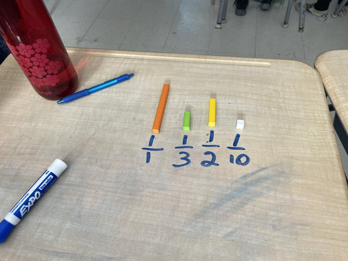 DaveyJenn's tweet image. What is each fraction piece worth? Make a fraction larger than a whole…. Look at them go! 🥳🥳