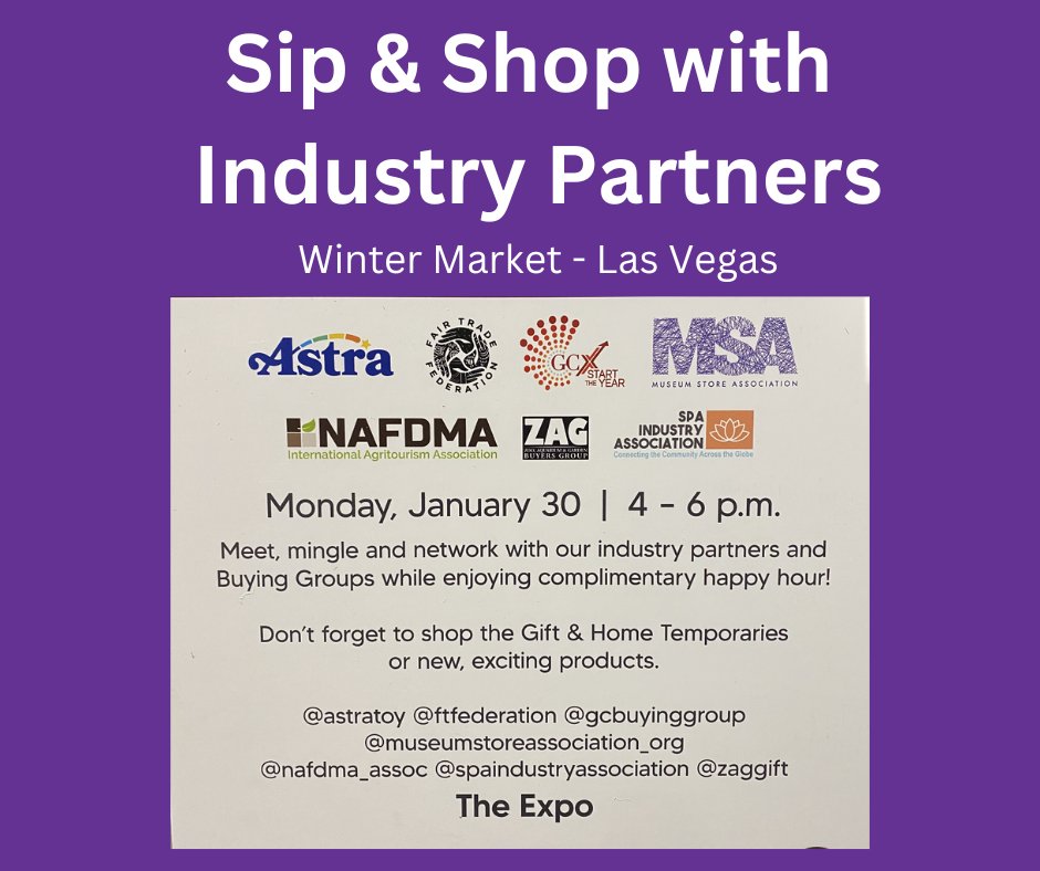 Join your MSA members at the Las Vegas Market - Monday, January 30, 2023 | 4-6pm! #lasvegasmarket #wintermarket #museumstoreassociation