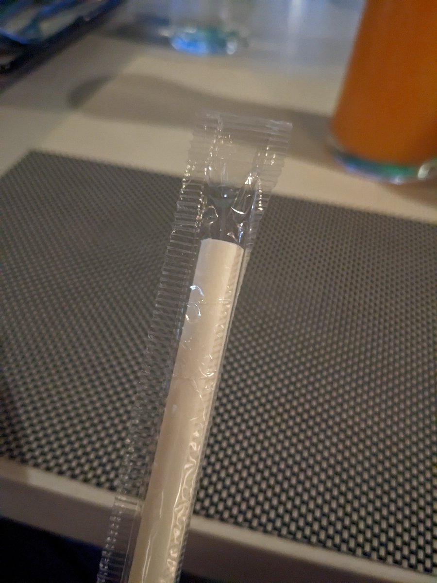 paper straw in plastic packaging.
proudly saving the planet.
