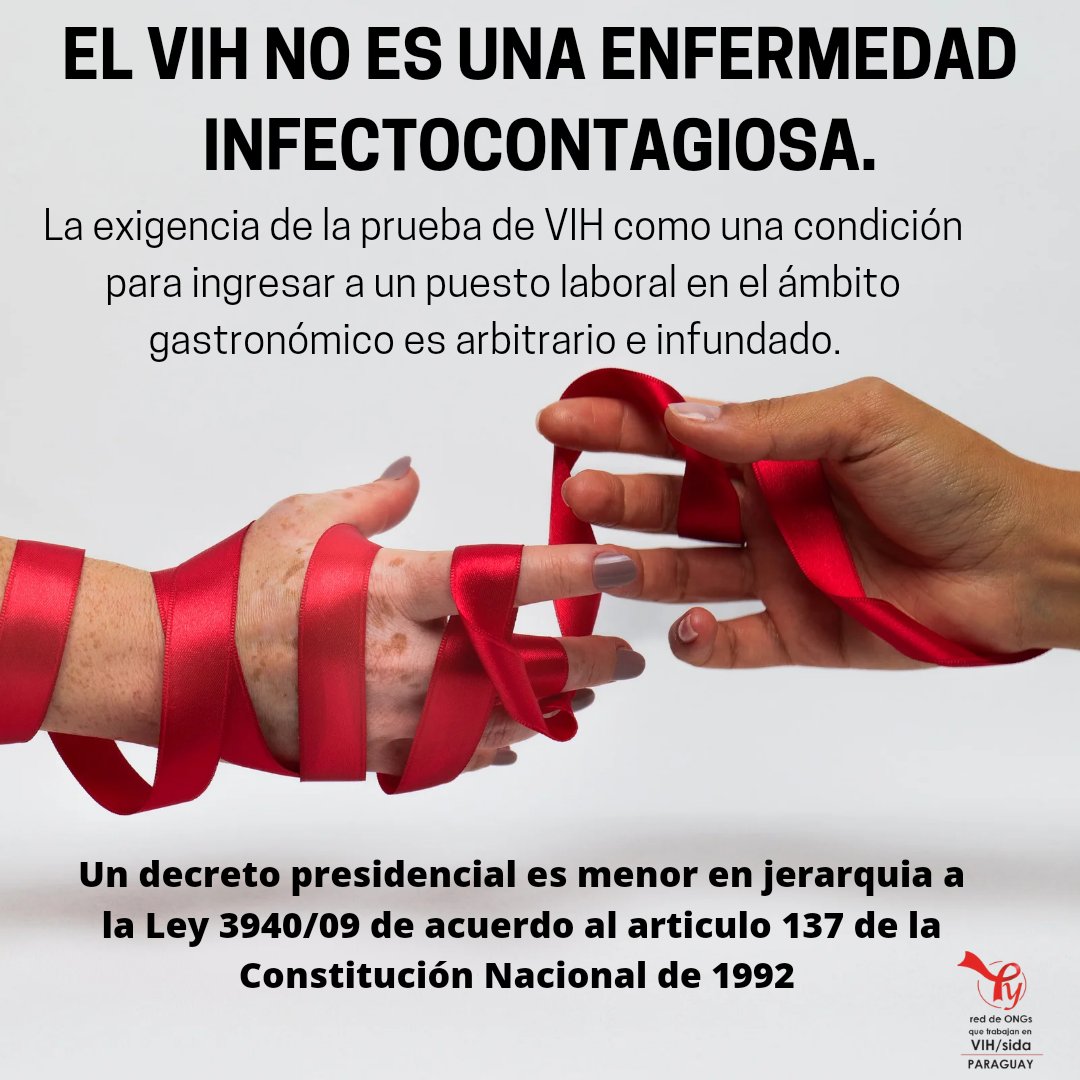 CentroDenuncias's tweet photo. Le Ley 3940/09 Prohíbe la discriminación.
#vih #sida #discriminación #ddhhpy https://t.co/r72XTF3ttn