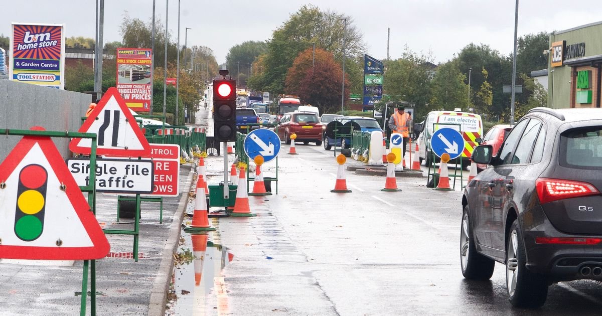 Stoke-on-Trent. The home of:

1) The world's finest pottery.
2) The inventor of the Spitfire.
3) The largest collection of temporary traffic lights and roadworks in the entire universe.

It's ridiculous. 🤬🤬🤬🤬