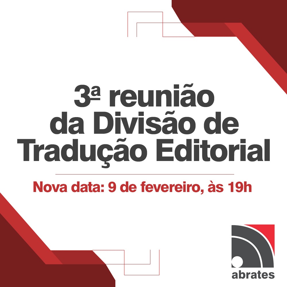 DivTEd_Abrates's tweet photo. Tivemos que adiar nossa reunião, que seria hoje.

A nova data é 9 de fevereiro, às 19h.

Esperamos vocês lá! https://t.co/Pl5a342Bss