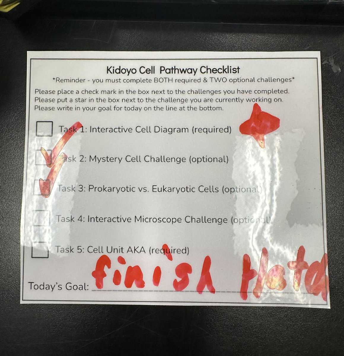 MsLoCurto's tweet image. Learners are setting goals &amp;amp; monitoring their progress daily in science 7 as they work through a self paced Kidoyo Pathway applying their knowledge of cells 🦠 #MakingLearningVisable #MineolaProud