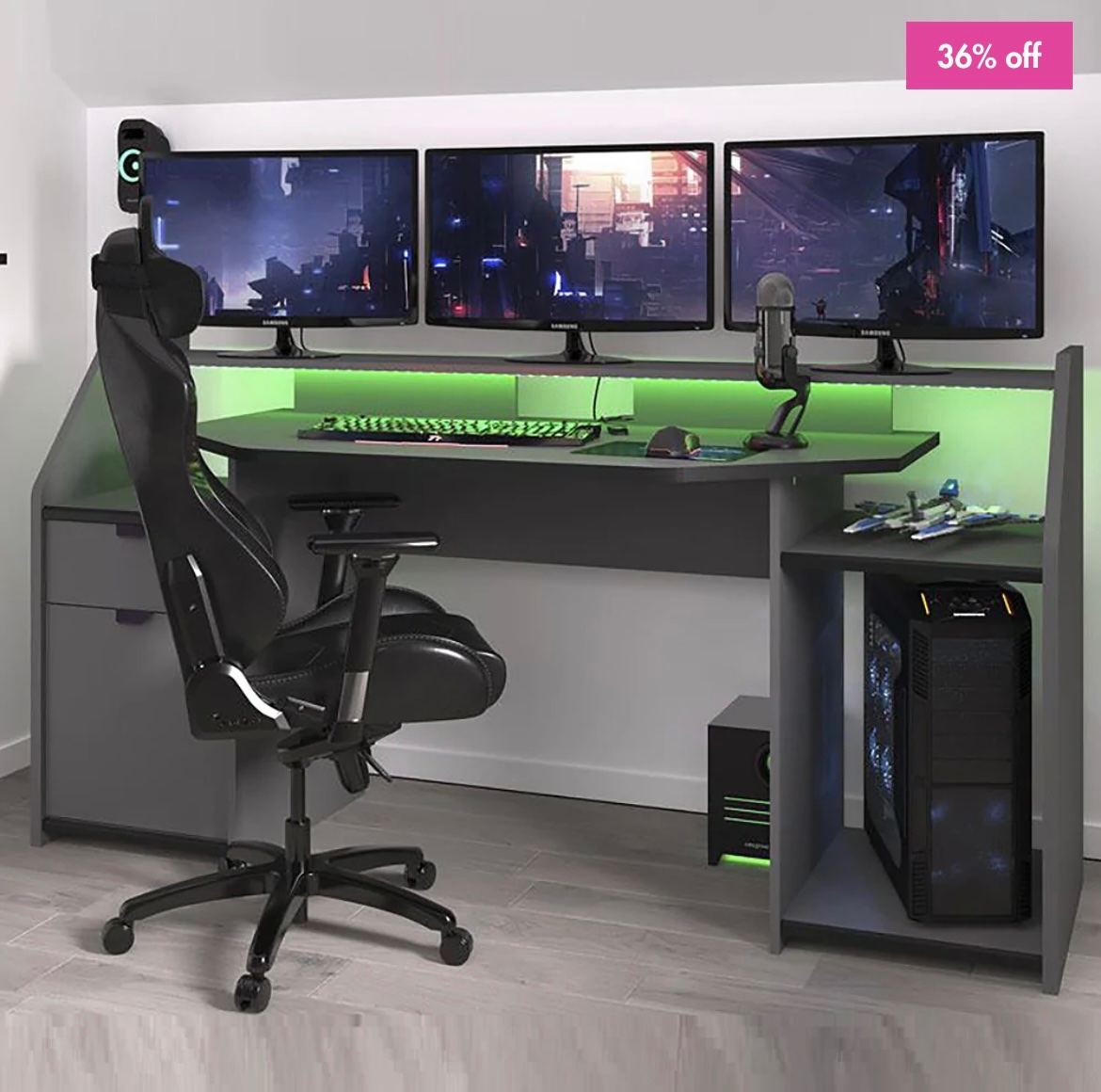This Parisot SetUp gaming desk has everything any gamer could ever need🎮 From the storage space to the LED light features - it’s sure to become a statement piece in any gamers bedroom - And now for 36% off…⚡️

#parisot #gamer #gamingdesk #game #familywindow #LED #parisotsale