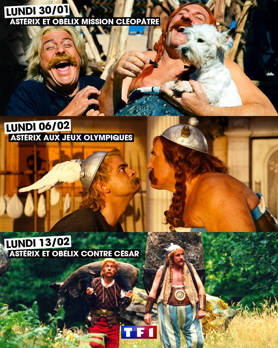 SeriesUpdateFR's tweet photo. TF1 diffusera les films Astérix et Obélix chaque lundi à partir de ce soir. https://t.co/lyhi1SOeyX