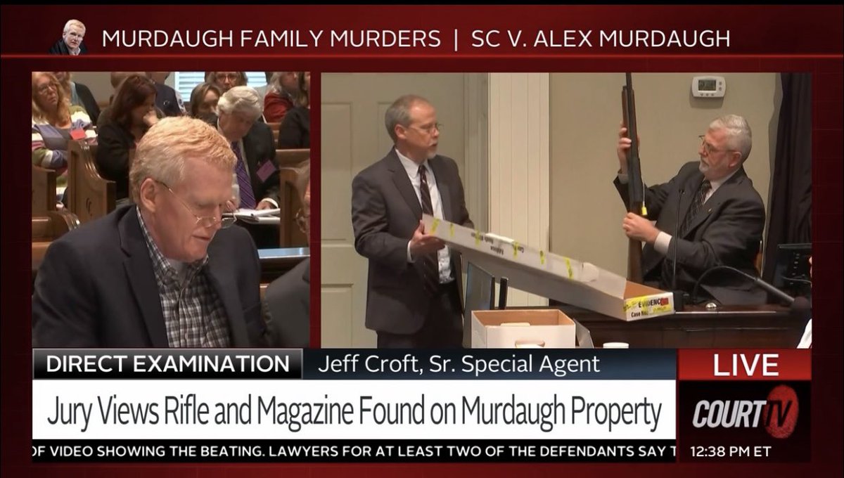 JulieGrantTV's tweet photo. NOT THE MURDER WEAPONS… BUT… SIMILAR FIREARMS ⚖️🔎  
The defense team is smart to object to these coming into evidence. #MurdaughTrial @CourtTV https://t.co/ezbbBlaW77