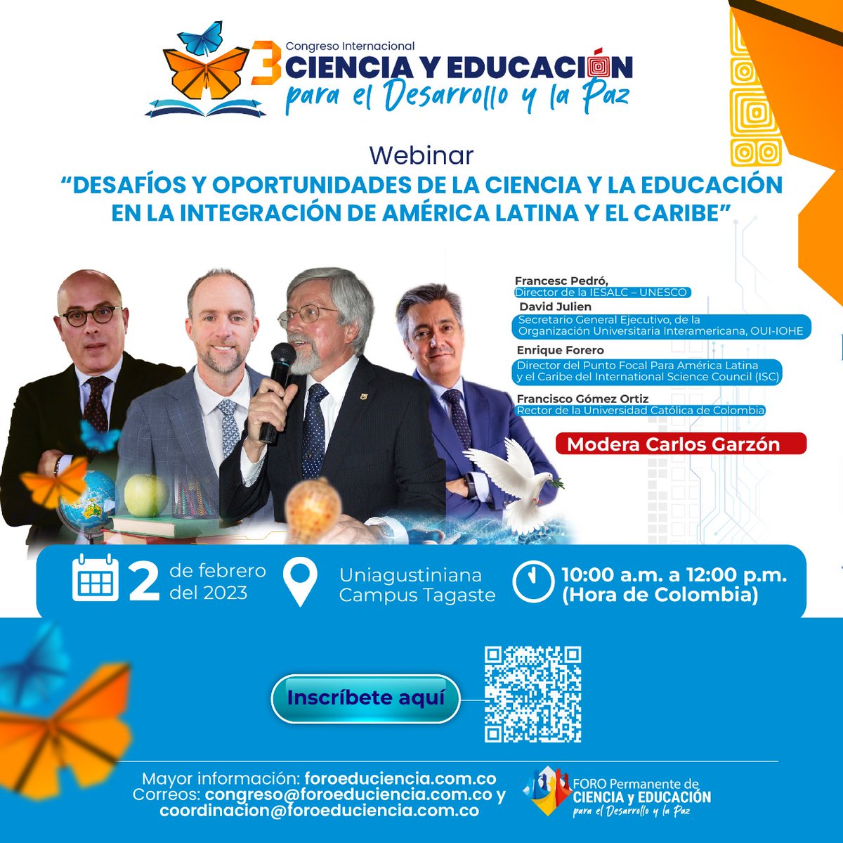 Foroeduciencia's tweet photo. Los invitamos  a ser parte de nuestro Webinar Desafíos y Oportunidades de la Ciencia y La Educación en la integración de #americalatina y el #caribe. https://t.co/HKKbRi5g88
