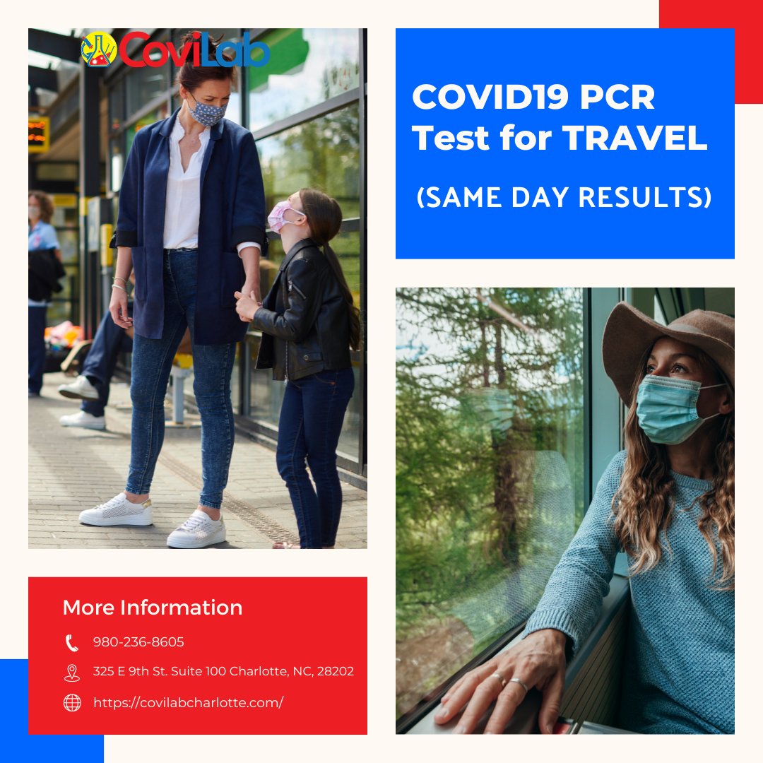 COVID19 RT-PCR for TRAVEL Same Day Turnaround Time – Online Booking Only This is the gold standard test for active viral infection and accepted by airlines and for national or international travel.✈️
For more: covilabcharlotte.com
#allinagainstcovid #PCRTestNearMe #pcr #covid