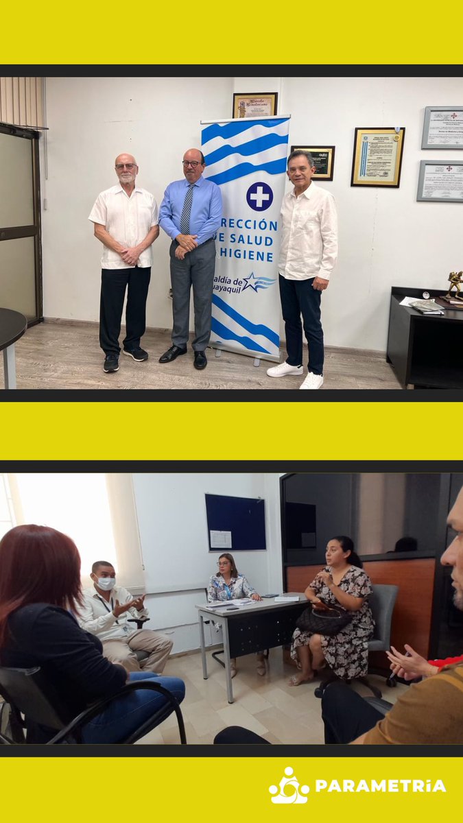 Parametria_org's tweet photo. Presentamos el proyecto de ayuda para la población venezolana a las autoridades de @Salud_Ec y @alcaldiagye . Manifestaron su apoyo e interés hacia el proyecto. https://t.co/qPtjO8dqOp