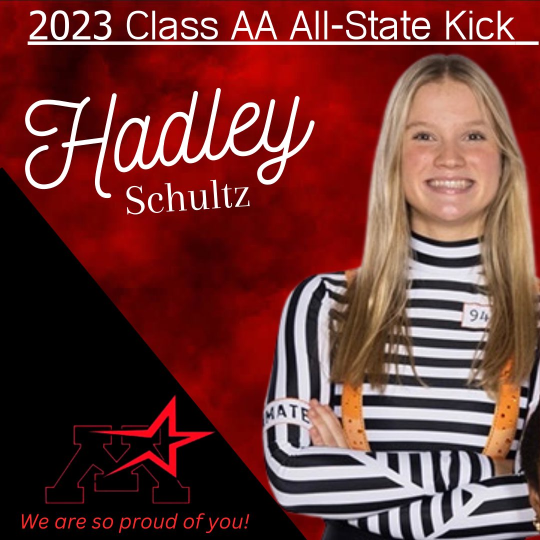 Congratulations to these four dancers for making the 2023 All-State Dance Team this year. 
MADT had over 400 submissions this season &amp; we could not be more proud of these ladies. They will be representing Monticello on Saturday, March 11th at Edina High School! 
@monticellomagic