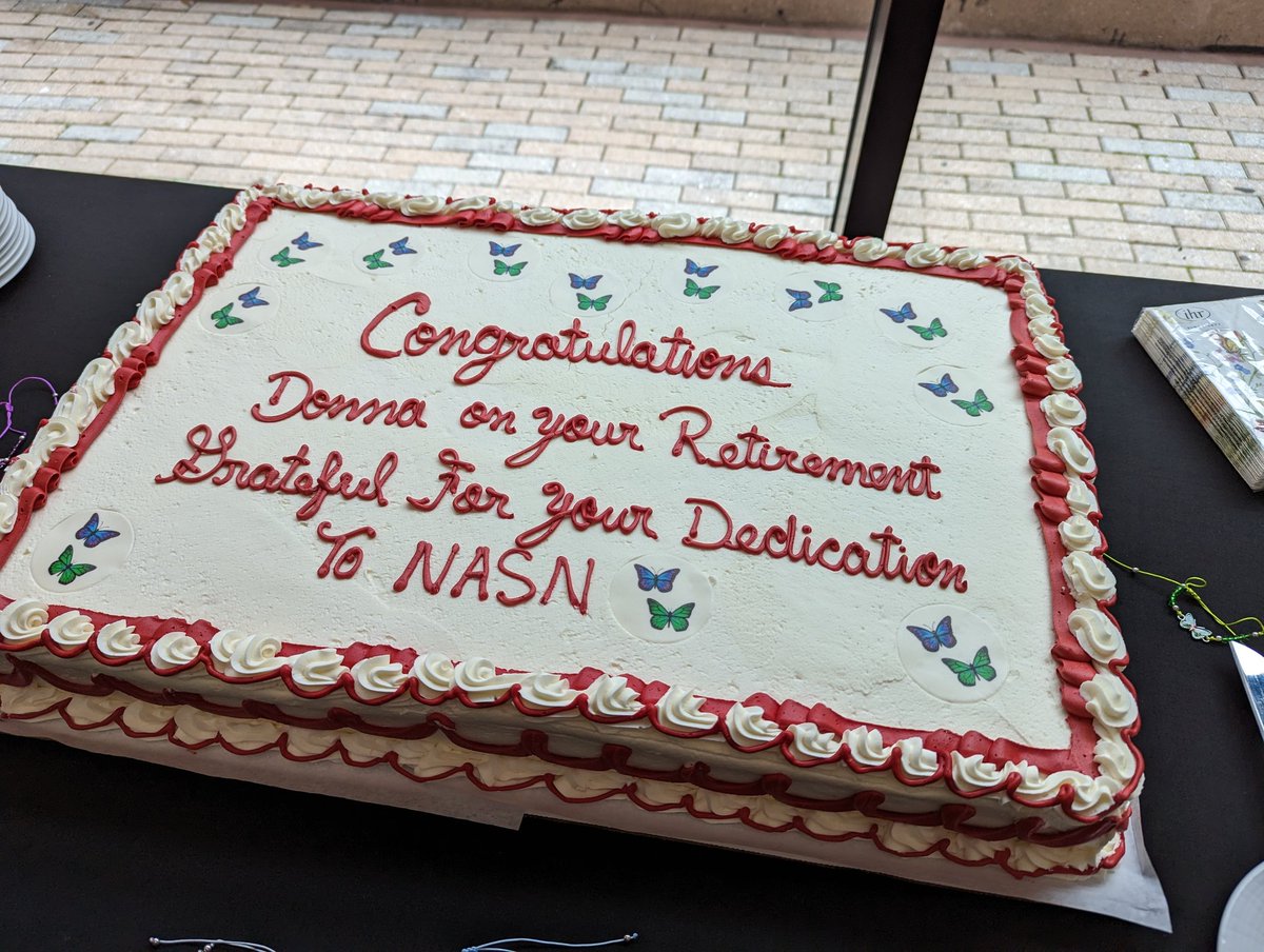 RobinCogan's tweet photo. A cake for @schoolnurses Ex Director @DonnaMazyck  celebrating her well deserved retirement. https://t.co/0DzzQ9EMEq