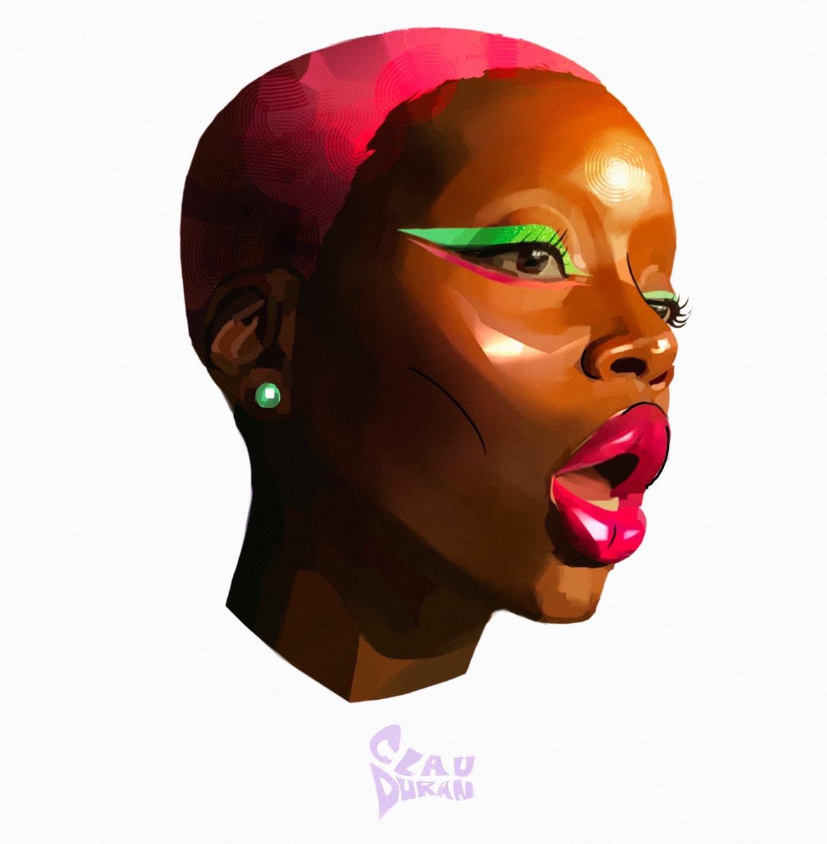 clauduranart's tweet image. Cute glossy skins✨ #colorpractice #drawing