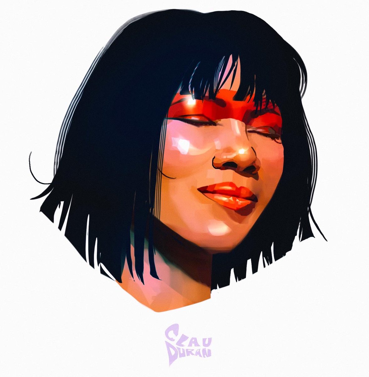 clauduranart's tweet image. Cute glossy skins✨ #colorpractice #drawing