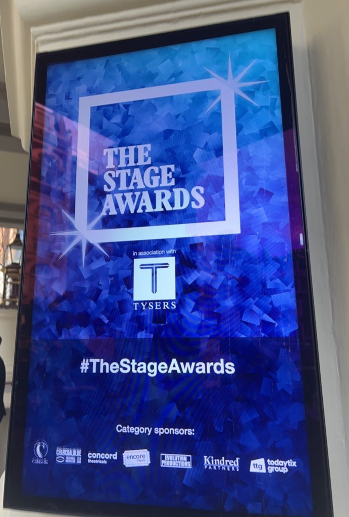 All dressed up for #TheStageAwards today with @IndustryMindsUK 

Thanks for having us @TheStage! What a brilliant day & incredible nominees/winners.