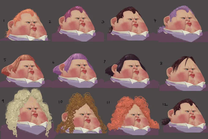 Texture painting of Jack Horner and some hair explorations. The character design was done by  .The close up image shows the pattern of pies on his vest. #pussinbootsthelastwish #jackhorner #absoluteunit 