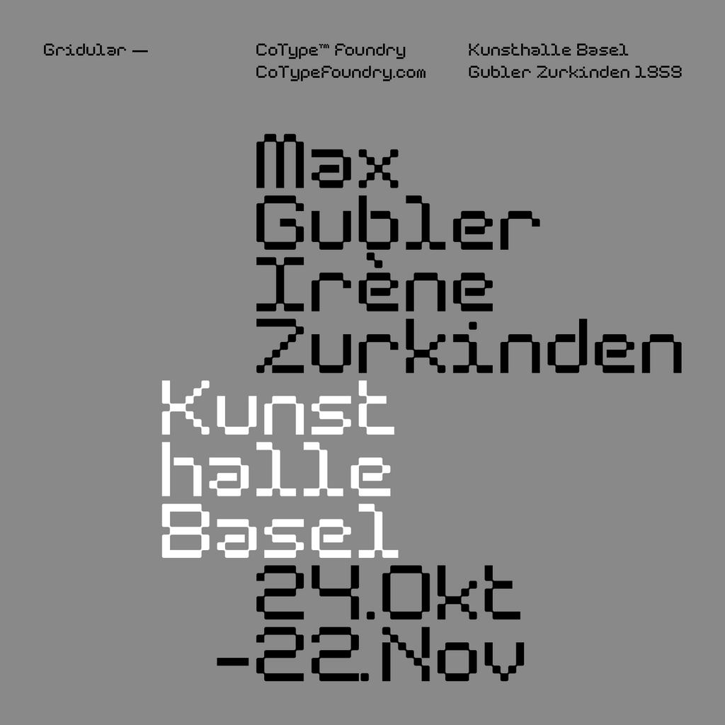 type01_'s tweet photo. FREE FONT — Gridular by @cotype ���

Download for free exclusively here >>https://t.co/cCxMioScso

#type01 #cotypefoundry #gridular #typedesign #typeface
#typedesigner #poster #fontinuse #posterdesign #posterart
#graphicdesign #graphicdesignstudio #typographydesign https://t.co/l5af5e4iRi