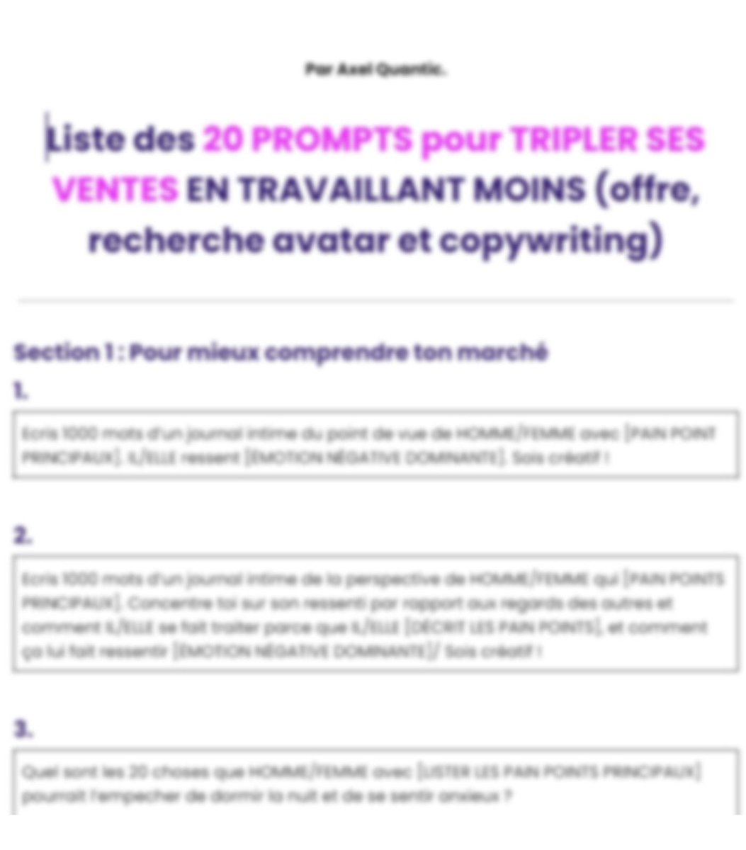 Pour apprendre à utiliser un peu mieux l’I.A…

J’ai créé une liste des 20 meilleurs prompts pour faire plus de ventes…

Et augmenter sa vitesse d'exécution.

Pour la recevoir : 

Like ce thread
Commente  “DM”
RT