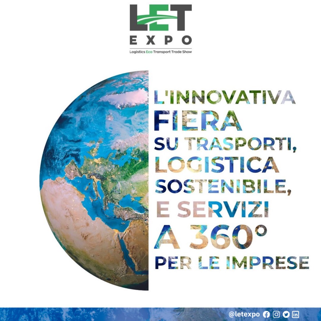 Trasporti, logistica e intermodalità; Servizi a 360° per le imprese; Smart Mobility; Formazione, ricerca e sviluppo.

Questo e molto altro è LeTExpo2023! Dall’8 all’11 marzo prossimi a Veronafiere SpA - Fiera di Verona.

Tutti i dettagli sul nostro sito letexpo.it