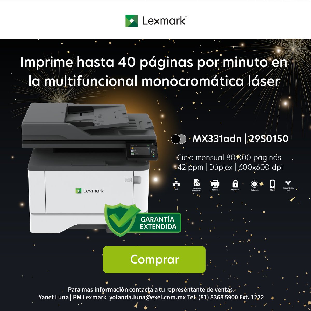¿Necesitas una multifuncional Liviana, compacta y rápida? 🧐

La MX331adn de Lexmark es perfecta para ti. 🙌

Conoce más:
🔗 cutt.ly/Multifuncional…

#Tecnología #Lexmark #ExeldelNorte