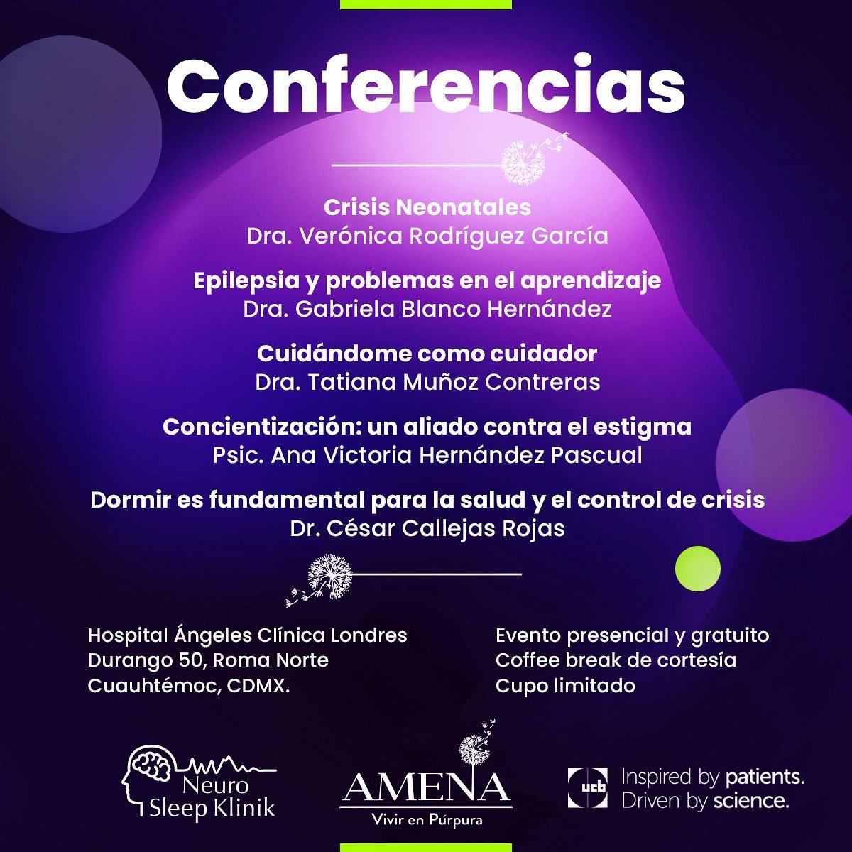 Estas son las #conferencias que tendremos en nuestro evento  de Ciudad de México para conmemorar el Día Internacional de la Epilepsia. 
Aparta tu lugar en este link: forms.gle/rJw85qMtKyxUbE…