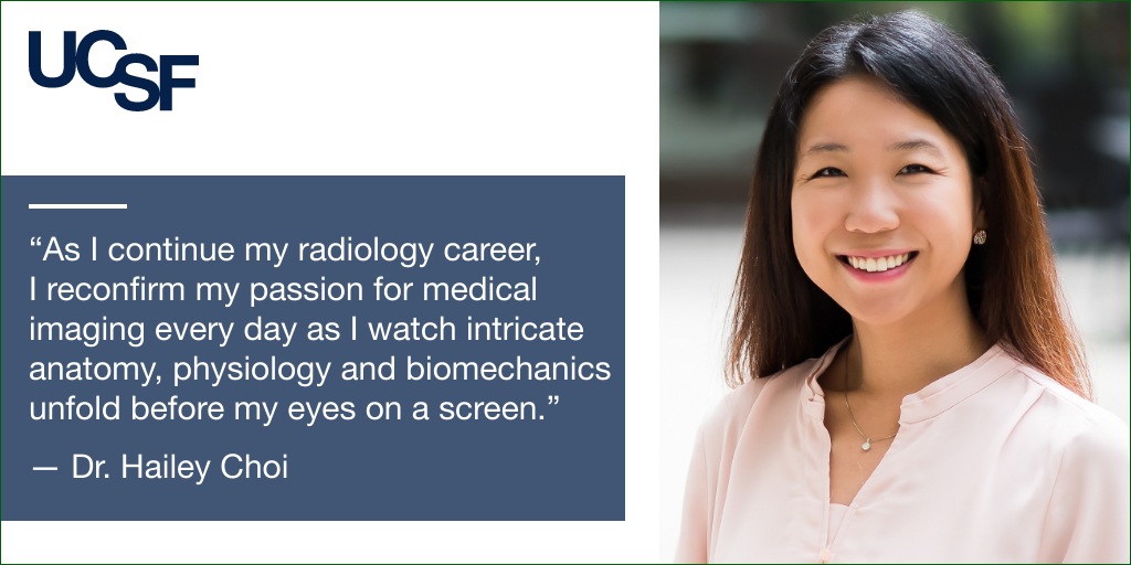 UCSFimaging's tweet photo. Get to know @UCSFImaging's Dr. @haileychoi in the @RSNA member spotlight! "As I continue my radiology career, I reconfirm my passion for medical imaging every day as I watch intricate anatomy, physiology &amp; biomechanics unfold before my eyes on a screen." https://t.co/0LS7DpK1q6 https://t.co/xezIz8FO3x