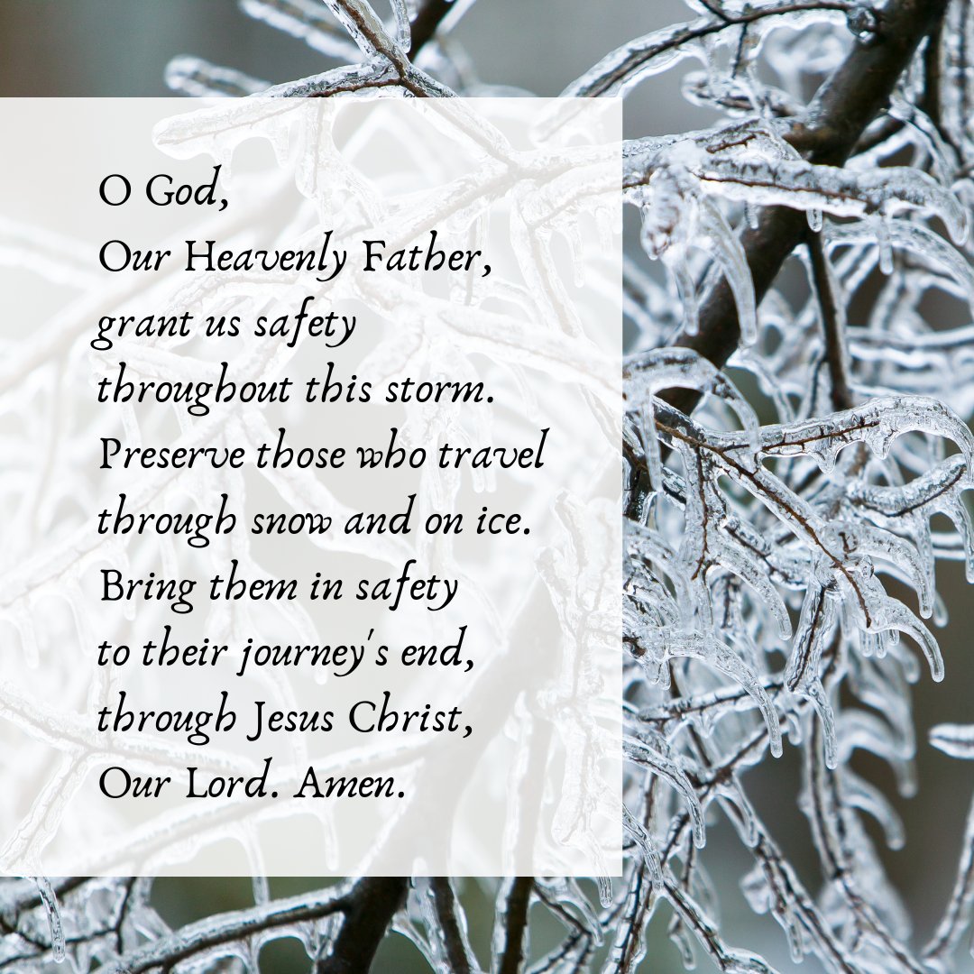 We've got a forecast of a winter storm headed our way. Take a moment and say a prayer for everyone out on the roads this week.  Be safe, and God bless you!

Updates about event cancellations will be posted as we have new information: stphilipcc.org/winter-storm-j…