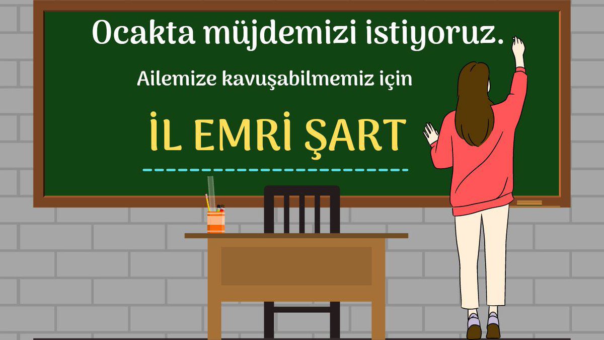 Ocak ayında kadrolu öğretmenler olarak mazeret tayininde yeterli kontenjanlar verilmediği için mağdur olduk ailemize kavuşamadık. MEB'den İlemri talebimiz var. Yok mu sesimizi duyan?
<a href="/RTErdogan/">Recep Tayyip Erdoğan</a> 
<a href="/EmineErdogan/">Emine Erdoğan</a>
<a href="/kilicdarogluk/">Kemal Kılıçdaroğlu</a> 
<a href="/meral_aksener/">Meral Akşener</a> 
<a href="/_aliyalcin_/">Ali YALÇIN</a> <a href="/tcmeb/">Millî Eğitim Bakanlığı</a> 
<a href="/fehmirasimcelik/">Fehmi Rasim Çelik</a>