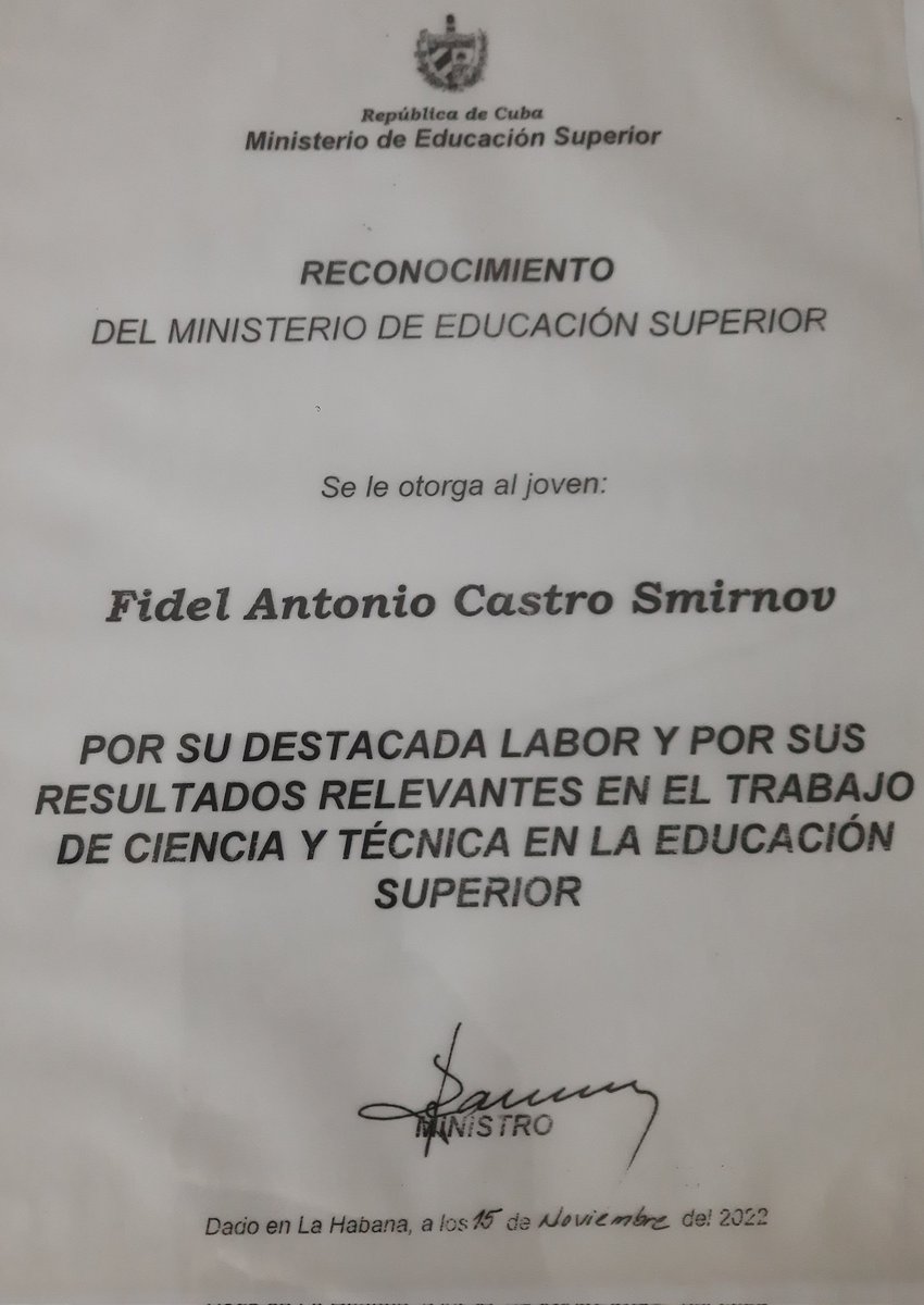 Nuevo reconocimiento al compromiso, trayectoria, al legado de un gigante, a una labor que intenta perpetuar la obra y digna existencia del brillante científico, hombre y amigo, mi guía en la ciencia y en la vida: el Dr. Cs. Fidel Castro Díaz-Balart.

A la memoria de mi padre.