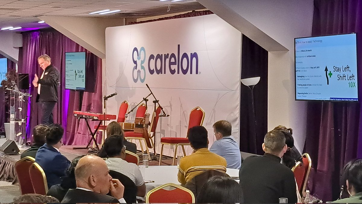The amazing @JohnPatrickSha3 talks #stayleftshiftleft10X at the @CarelonRx launch in @thomondstadium 150 AI experts hired in 1 year. Congrats. #standupandfight @HSELive