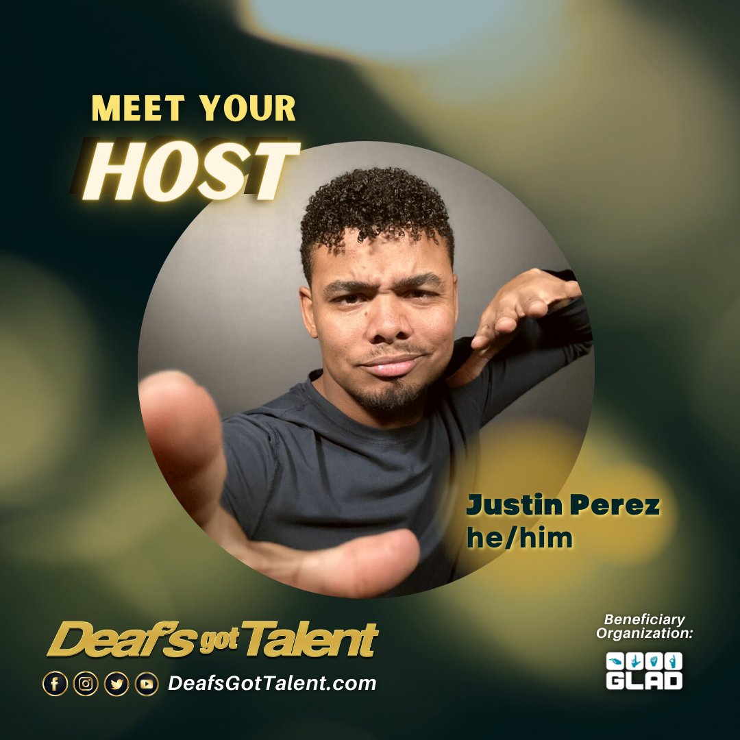Introducing your Host for Deaf's Got Talent 2023, Justin Perez!

We can't wait to return in February. Stay updated at DeafsGotTalent.com.