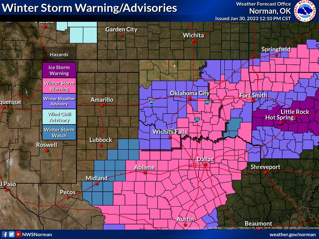 NWS Norman on Twitter "Winter weather update we have added McClain