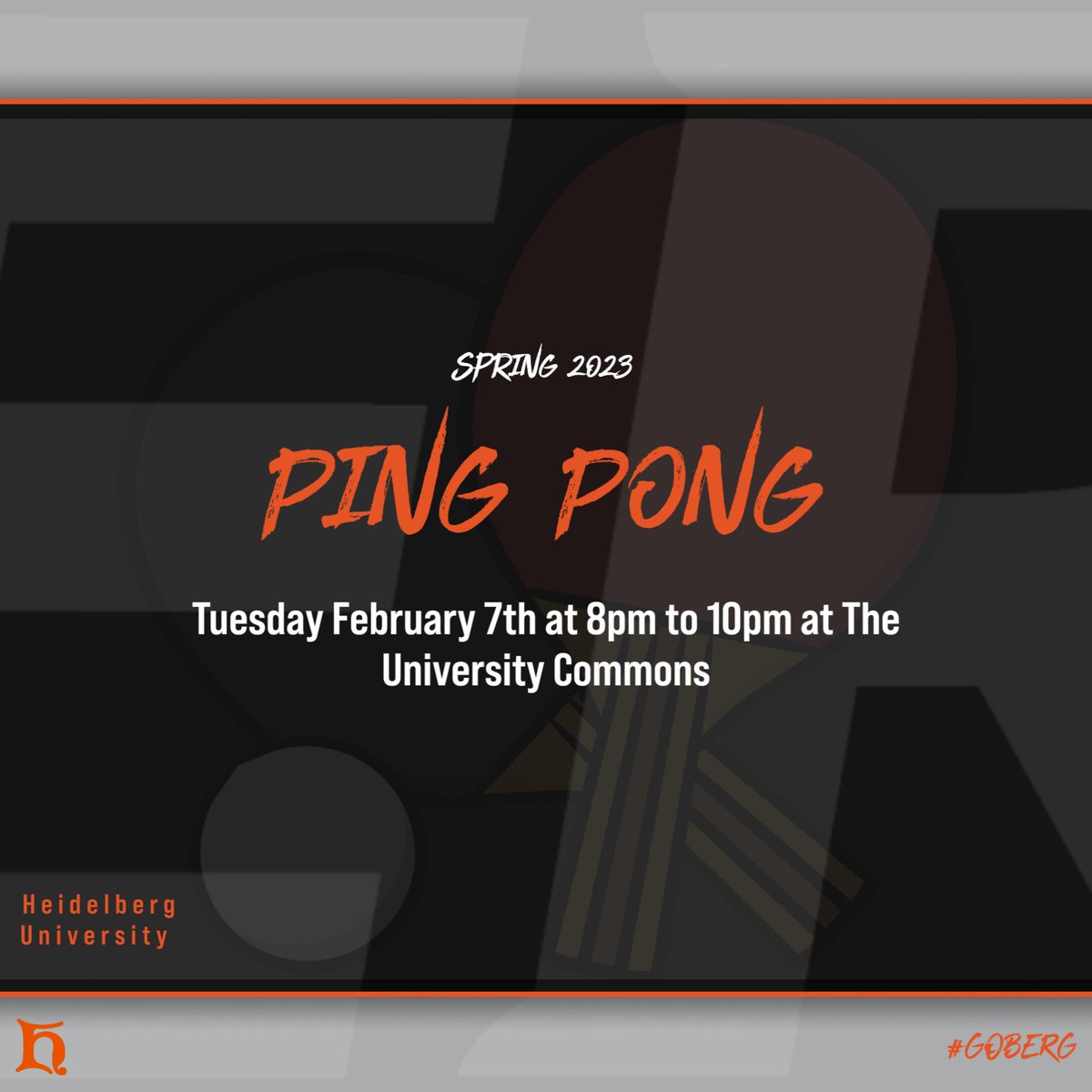 BERGIntramurals's tweet image. Join us for ping pong February 7th at 8pm at the University Commons! Bring a friend or two! First ten people to show up get a red refillable water bottle!