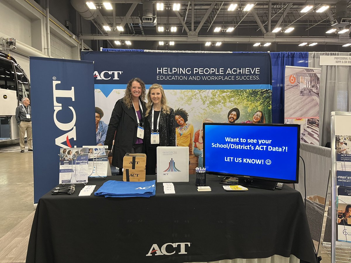 BaileyStilley's tweet photo. Come see us at the Texas Association of School Administrators (TASA) Midwinter 2023 Conference. Booth #1049 ACT  #act #education #k12 #k12education #TASA2023 https://t.co/D9fArWQaz3