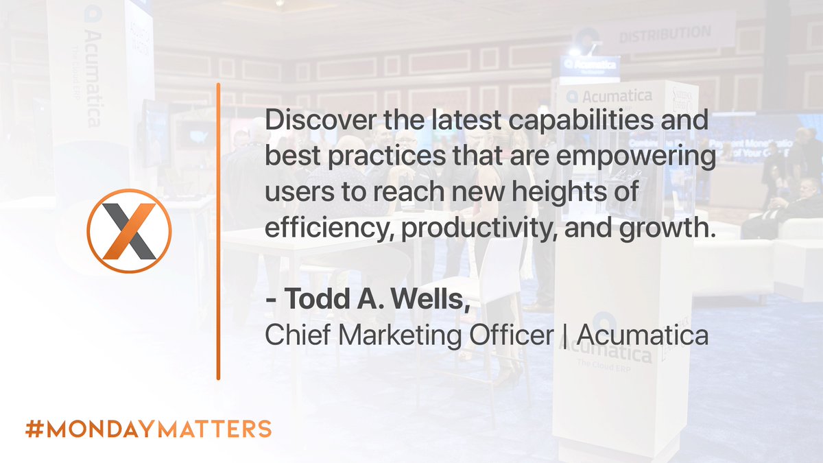 SynoptixReports's tweet photo. #AcumaticaSummit is in full gear and we are privileged to be a part. Visit us at #Booth330 in the #Manufacturing area.
Experience efficiency & growth with #Acumatica #ERP:
https://t.co/Xf6MXM8G9e
#MondayMatters #Synoptix #FinancialReporting #Budgeting #Forecasting https://t.co/0iqd684VxK