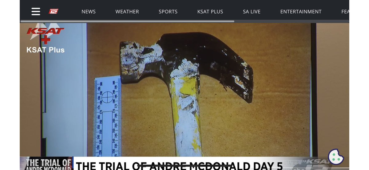 #AndreenMcDonald Murder Trial: Last Friday the prosecution showed the hammer that #AndreMcDonald allegedly used to kill his wife. Their  young DAUGHTER WITNESSED THE ATTACK according to the defendant’s alleged confession to his M-I-L. #HerNameIsAndreen #SATX #KSAT livestream!