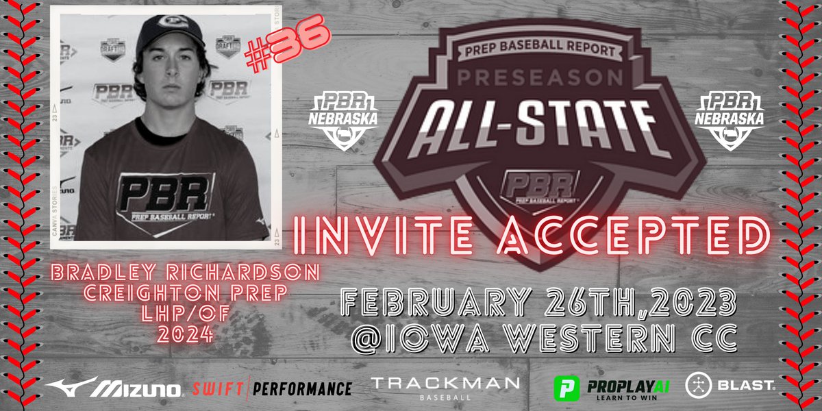 Prep Baseball Nebraska (@prepbaseballne) on Twitter photo ⭐️PBR Nebraska Preseason All State⭐️
🎟️Invite Accepted🎟️
2024 Bradley Richardson <a href="/B_richardson131/">Bradley Richardson</a>, <a href="/CPrepBaseball/">Jr. Jay Baseball</a>
#⃣3⃣6⃣ in Nebraska '24 class
👤bit.ly/3HlyfNa
#ShapetheState #BeSeen ⭐️PBR Nebraska Preseason All State⭐️
🎟️Invite Accepted🎟️
2024 Bradley Richardson <a href="/B_richardson131/">Bradley Richardson</a>, <a href="/CPrepBaseball/">Jr. Jay Baseball</a>
#⃣3⃣6⃣ in Nebraska '24 class
👤bit.ly/3HlyfNa
#ShapetheState #BeSeen