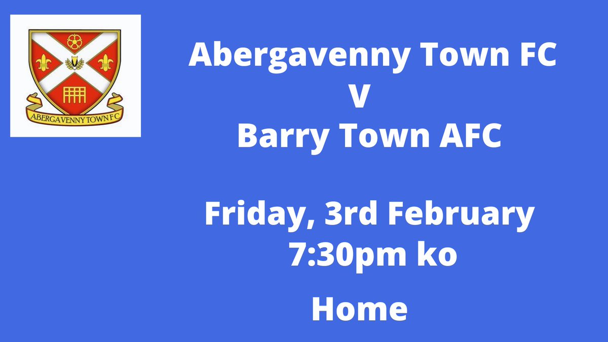 Get on down to the #pound on Friday as <a href="/AbergavennyTFC/">Abergavenny Town FC</a> take on table toppers <a href="/BarryTownUnited/">Barry Town United 🏆</a> #WeAreAber <a href="/AberVoice/">Aberlad/Y Fenni Vice</a> <a href="/AberChronicle/">The Abergavenny Chronicle</a>