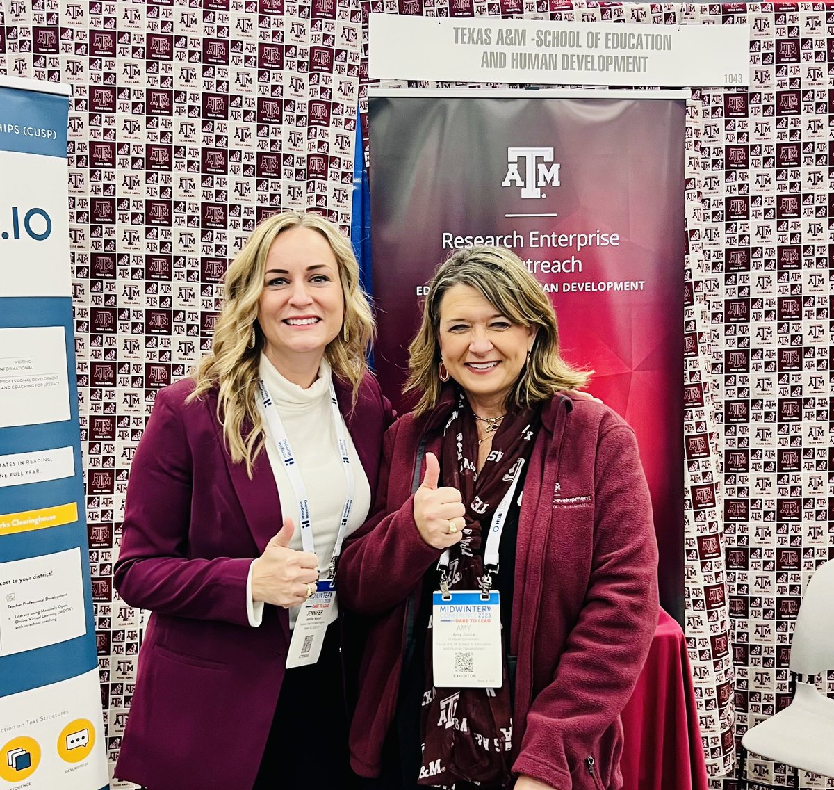 JennInmonWarren's tweet photo. @aggieamy91 @sehdtamu One year ago I met @aggieamy91 at this booth! Look at the partnerships that have formed since then!! Thank you for all the you do! #gigem #datetolead #TASA2023 https://t.co/O8h1wCohB9