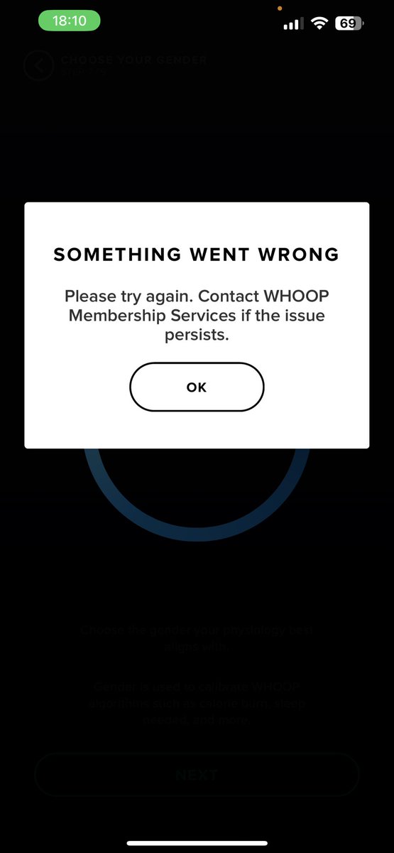 Hi <a href="/WHOOP/">WHOOP</a> I am trying to activate my account and can’t get past the set up questions with this error