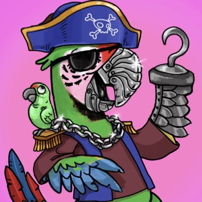 #NewNFTProfilePic because this waka-bot-pirate is just 🔥 collab of <a href="/WakalandiaNFT/">Wakalandia 🦜</a> &amp; <a href="/PiratesMeta/">Pirates of the Metaverse 🔛 FLOW</a>