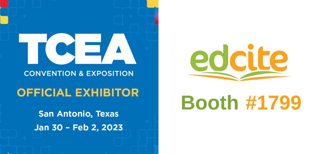 #TCEA is here! Stop by booth #1799 tomorrow to learn about Edcite's STAAR and TEKS-aligned assessment tools. 💫