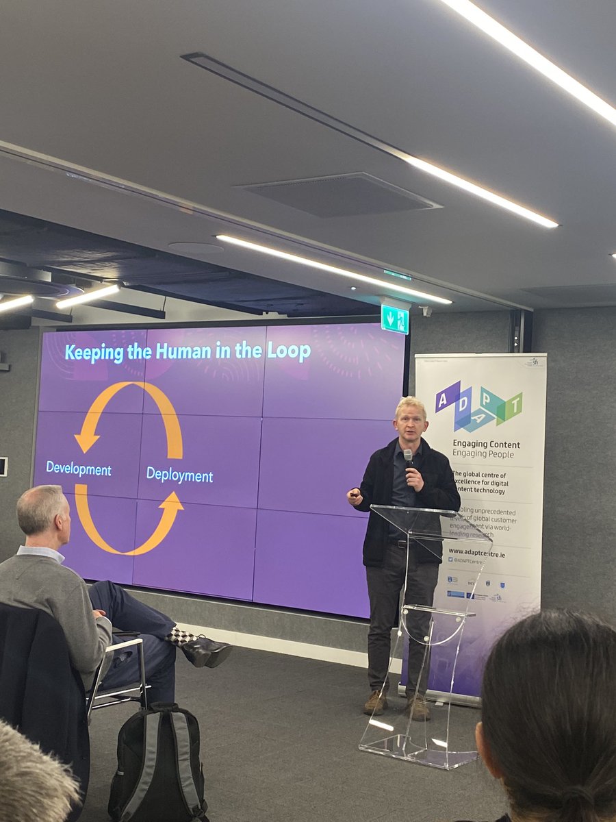 TRihawf's tweet photo. Machine learning meetup, important aspects of models like ChatGPT - how to keep the human in the loop?
#ADAPTCentre https://t.co/CRyyz8Dz1H