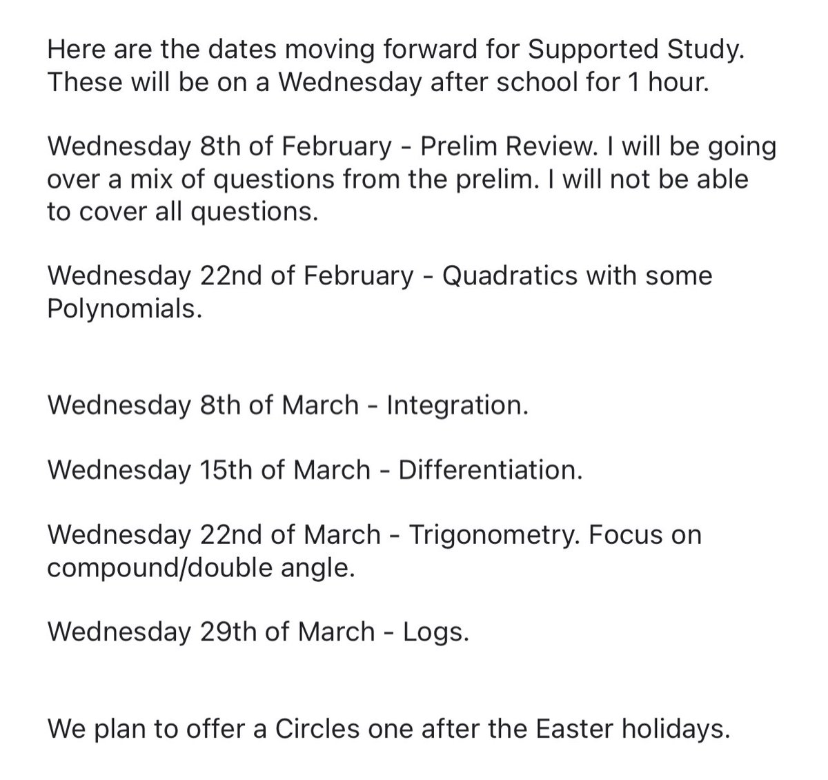 LornshillMaths's tweet photo. Higher Maths Study Support information

Sessions resume on Wednesday 8th Feb.

#countdowntomay #highermaths #studysupport #focusedsupport #askforhelp https://t.co/cXitR0nGvc