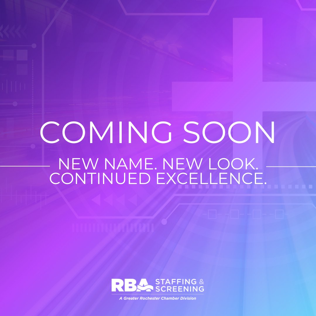 RochesterChambr's tweet photo. We're on the verge of something great + ready to take recruitment in #GreaterROC to the next level.
#ComingWednesday #StayTuned @RBAStaffing https://t.co/bk5BIXHJhP