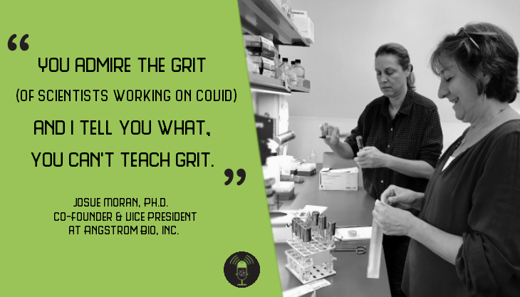 Josue Moran of Angstrom Bio recalls when scientists came together during the beginning of the COVID-19 pandemic: "It wasn't a competition; it was just really good science..."
🎧lnkd.in/guKZ5cuf

A <a href="/foundingmedia/">founding_media</a> production

#biotech #diagnostics #covid #podcast #austin