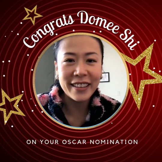 Congrats to #DomeeShi, who we had the pleasure of talking to during the show, on receiving an Oscar nomination for #TurningRed