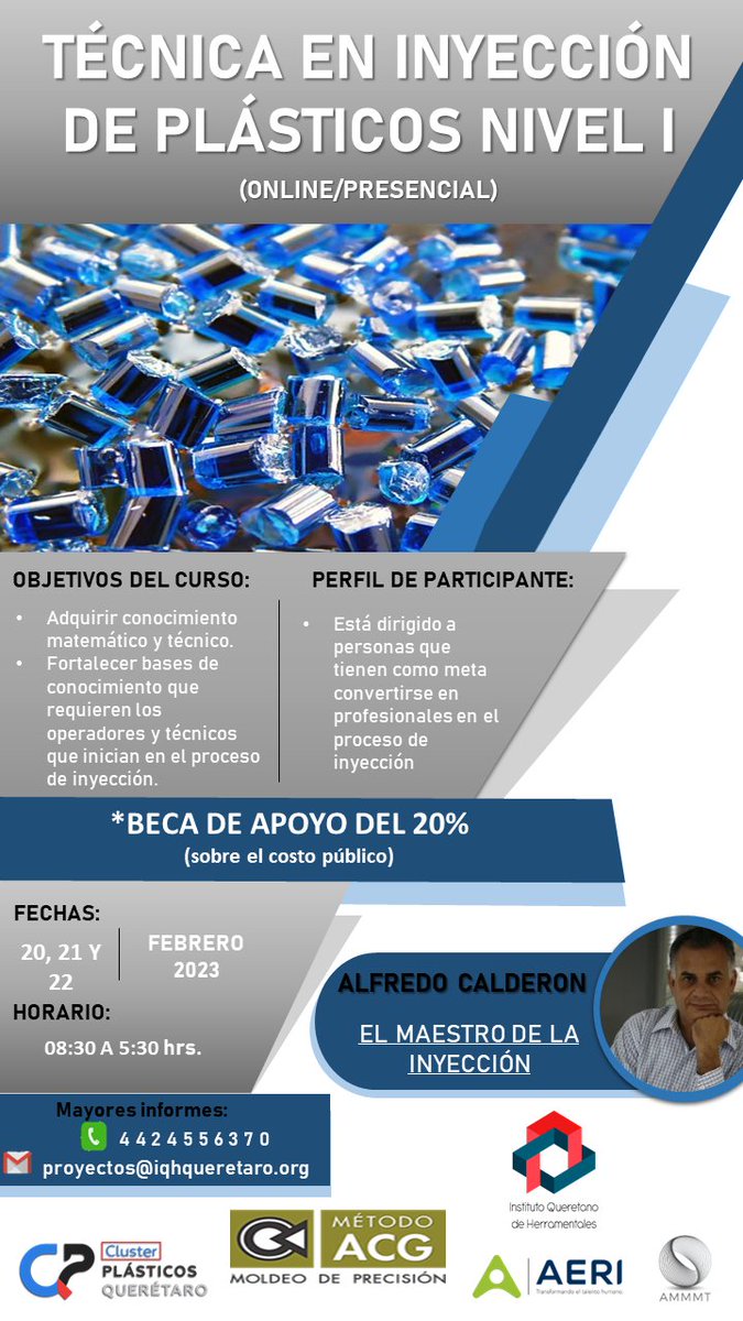 IQH2017's tweet photo. 🔊No te pierdas nuestro programa ¡Curso teórico - práctico de técnicas en inyección de plástico!
👉¡¡SOLICITA MAYORES INFORMES!!👈
📞Teléfonos: (442) 455 6370 (Ext. 108)
 Correo: marketing@iqhqueretaro.org
#Plásticos #Inyección #MétodoACG #MoldeoporInyección #capacitaciones https://t.co/1VSVHq3mCE