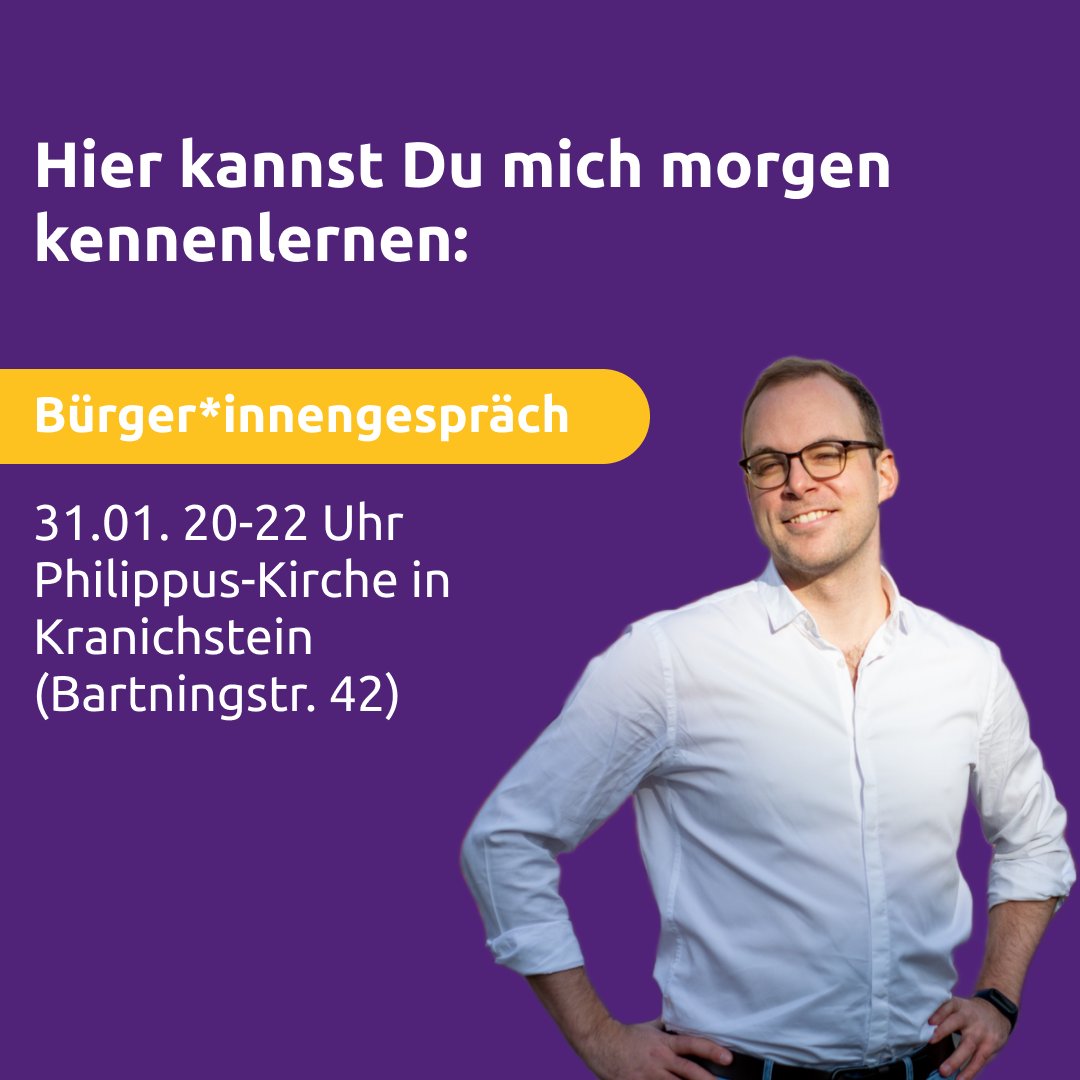 HolgerKloetzner's tweet photo. Hey Du!✌️ Wohnst Du in #Darmstadt? Dann komm doch morgen Abend zu meiner #BürgerInnensprechstunde und stell mir Deine Fragen zu meiner OB-Kandidatur und meinen Vorhaben für Darmstadt.

#obwahl #obwahldarmstadt #volt #votevolt https://t.co/0okXz7ZVpK