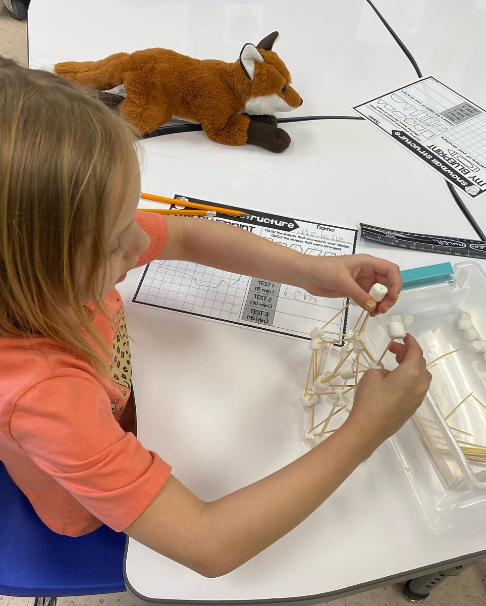StuartSTEAM's tweet photo. 1st grade friends built first, asked questions later! After building for a while, we figured out that there is 1 shape that helps make our structures stronger and taller. Do you know what it is? #stuartbulldogs https://t.co/ATYkS1JciP https://t.co/hHnxMUs5Qb